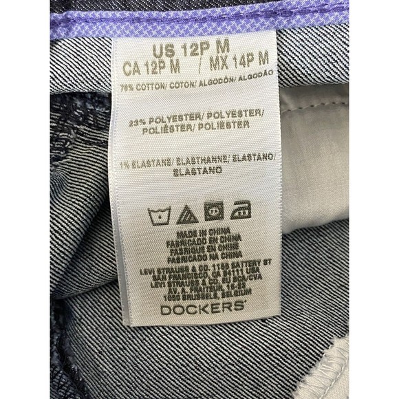 Dockers Womens Jeans Adult Size 12 Petite Dark Wash Slim Leg Khaki Diem  NEW - Picture 5 of 7